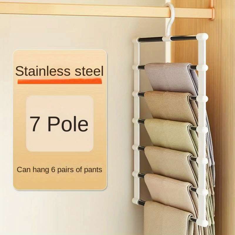 Space-Saving Stainless Steel Multi-Layer Pants Hanger