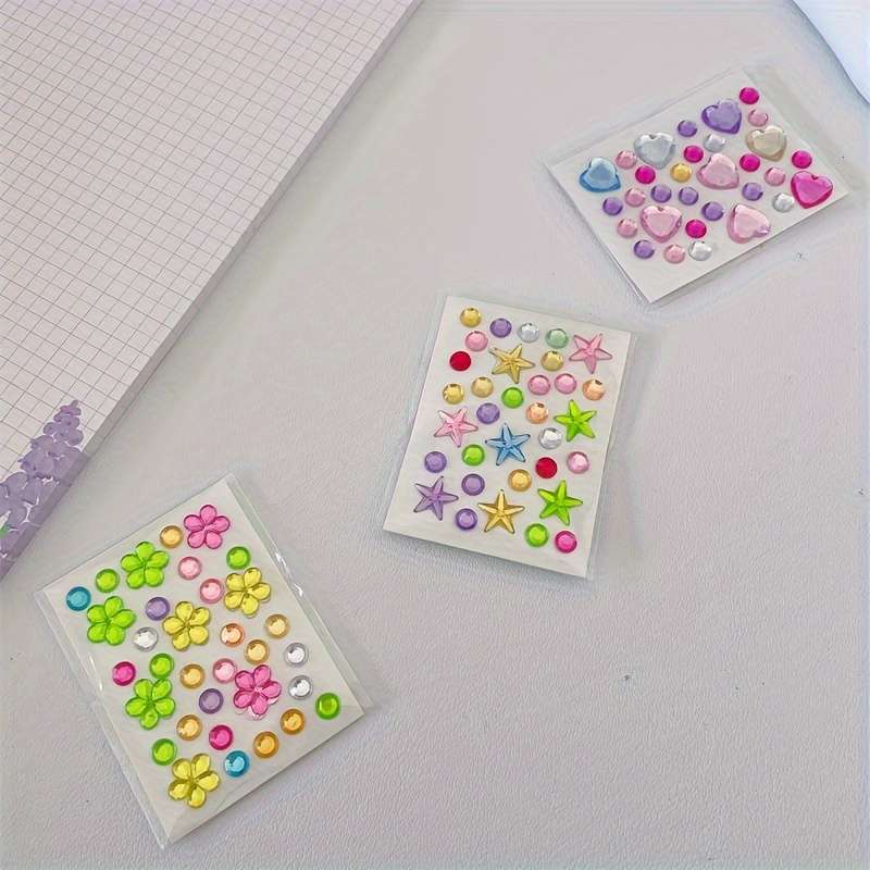 1pack?Colorful Diamond Mini Sticker Accessories Diy Acrylic Three-Dimensional Decoration
