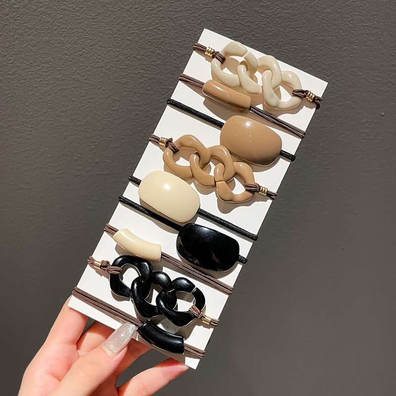 Elegant Milk Coffee Color Hair Ties