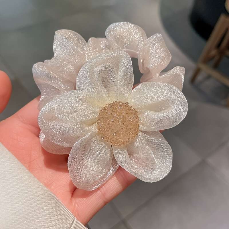 Elegant Women's Floral Hair Scrunchie