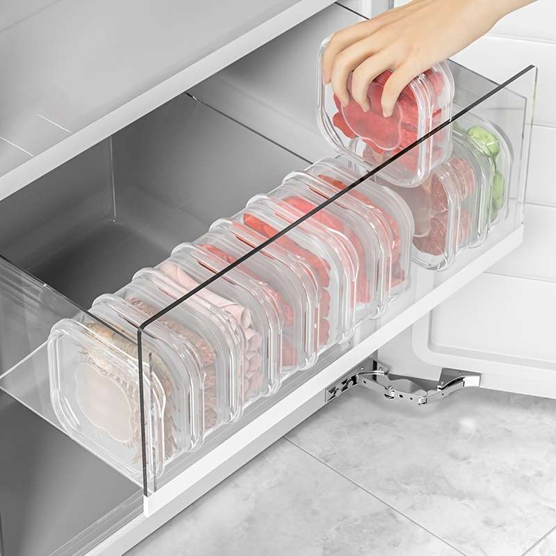4pcs Clear Plastic Containers For Refrigerator With Lids