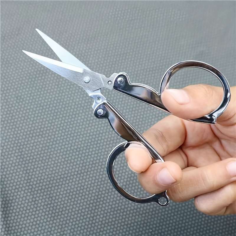 1pc Small Folding Scissors Portable Travel Scissors Stainless Steel Cutter Mini Scissors For Home Of