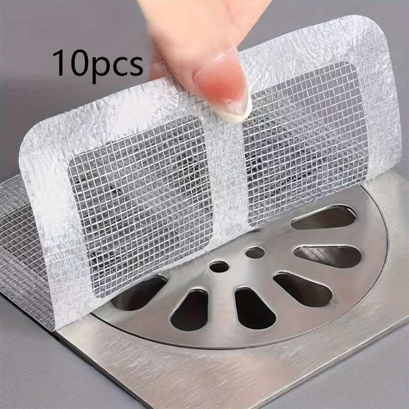 10-Pack Disposable Shower Drain Hair Catcher Stickers