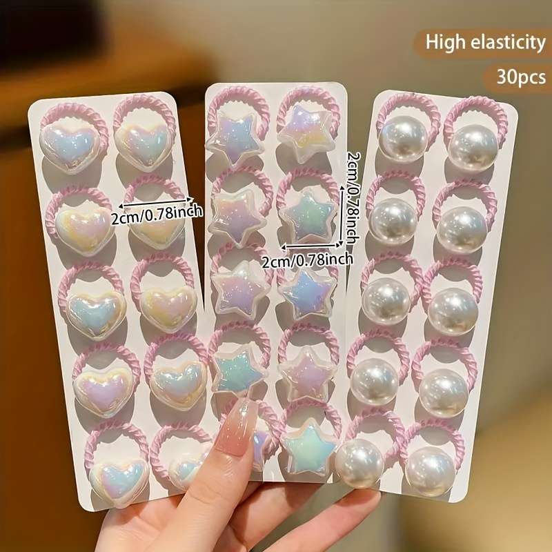 10-Pack Cute Pearl Hair Ties