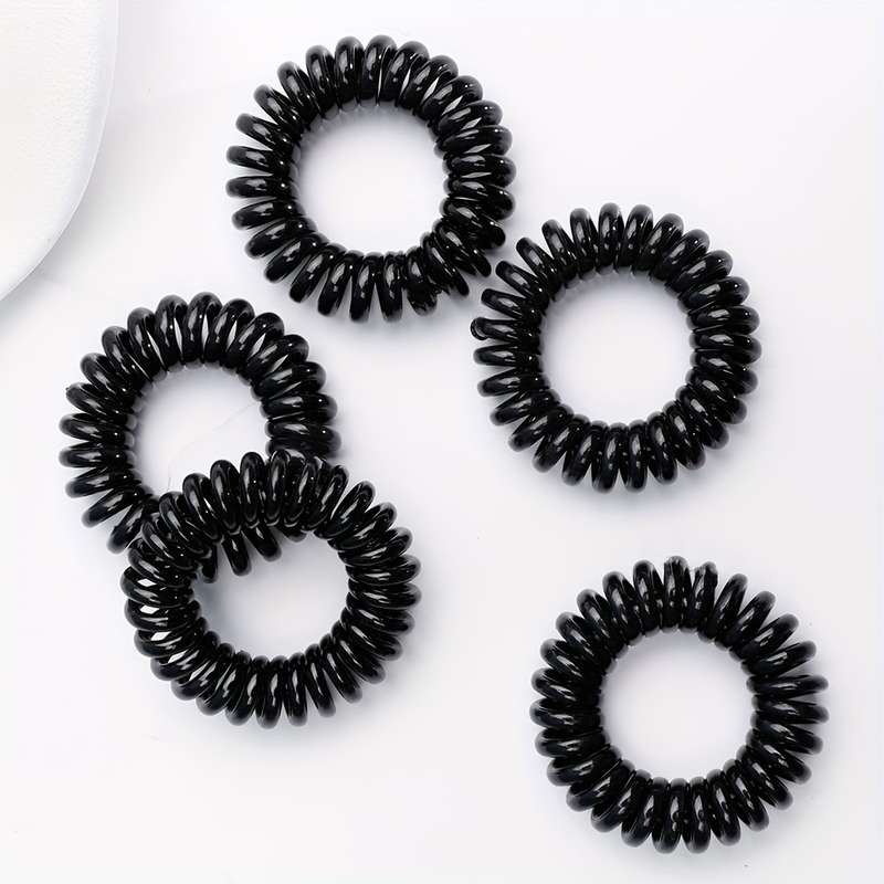 Elegant 9pcs Solid Color Spiral Hair Ties Set