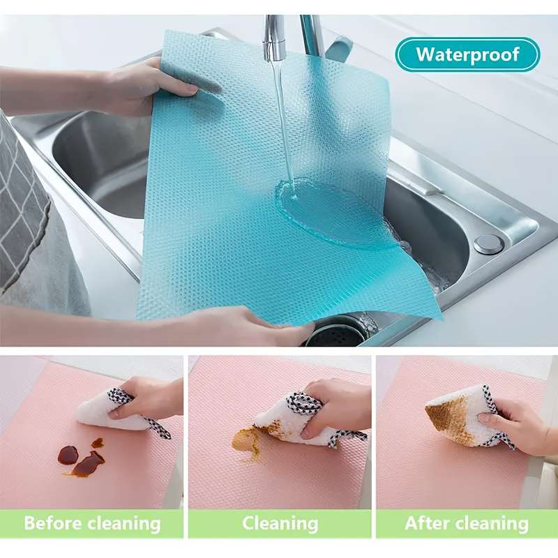4pcs Easy-Install Washable Refrigerator Liners