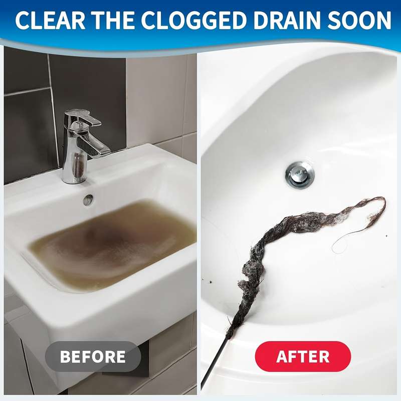 3pcs Extra Long Stainless Steel Drain Clog Remover
