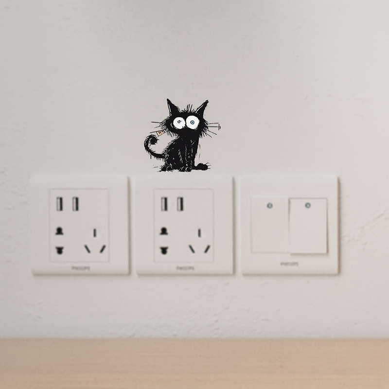Charming Black Cat for Switch Sticker