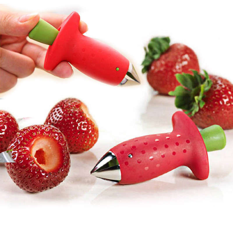 1pcs Stainless Steel Strawberry Hull Remover Set