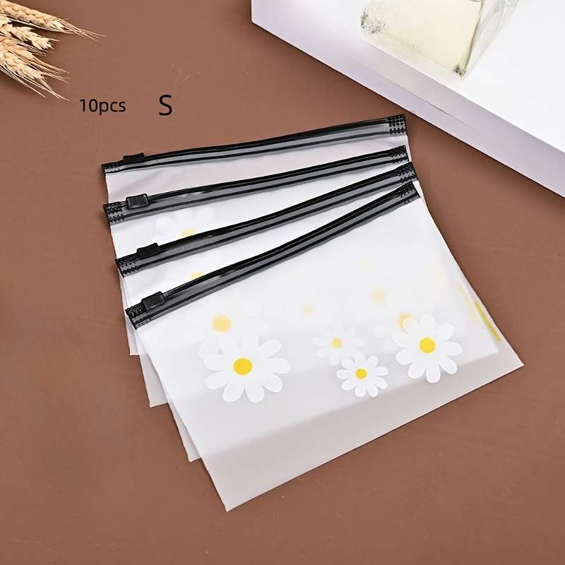 10pcs Daisy Pattern Cosmetic Bags