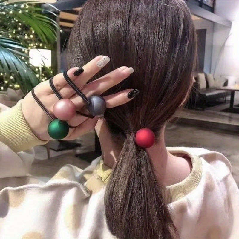 Chic Black Faux Pearl Hair Tie