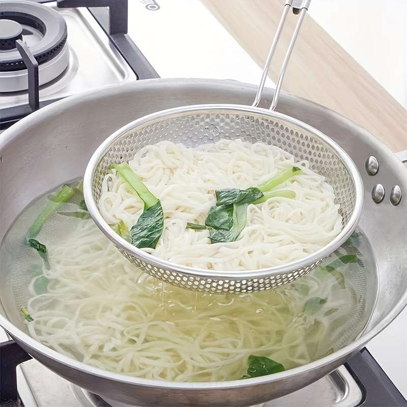 Premium Stainless Steel Colander with Wooden Handle