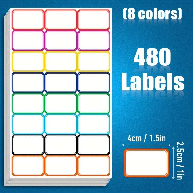 1200 Labels 8 Colors Blank Writable
