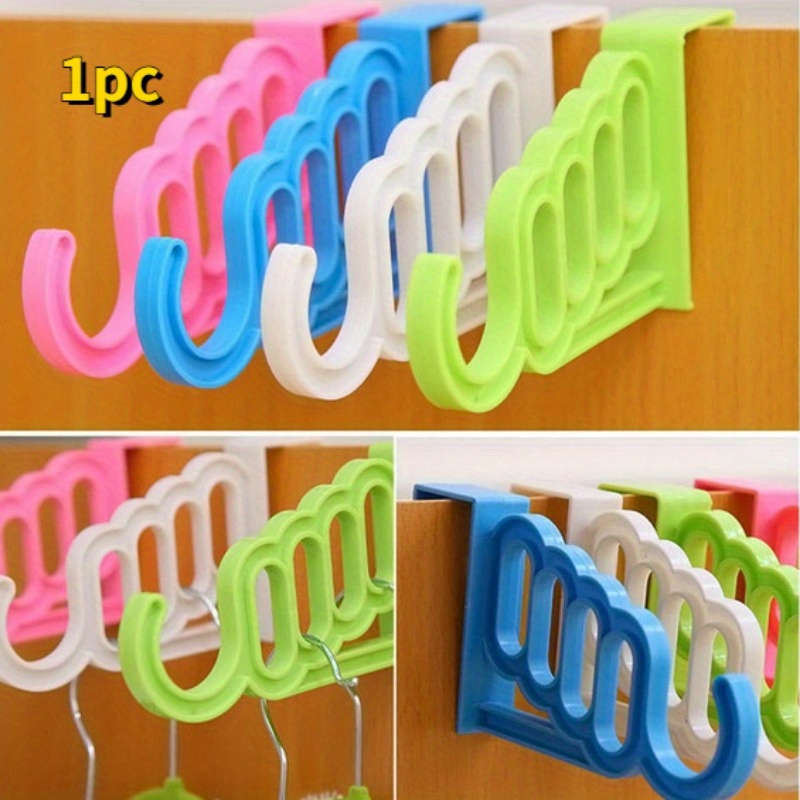 1pc Multifunctional Home Accessories Foldable Clothes Hanger Drying Rack 5 Hole Suit Bathroom Door