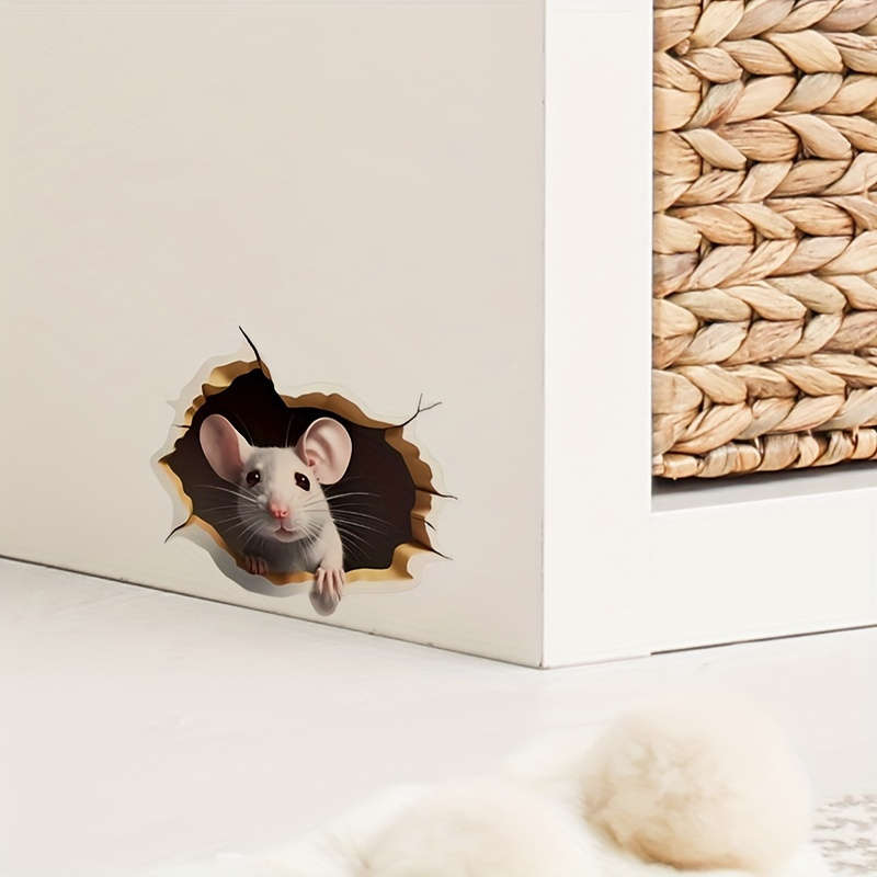 3D Mouse Hole Wall Decal