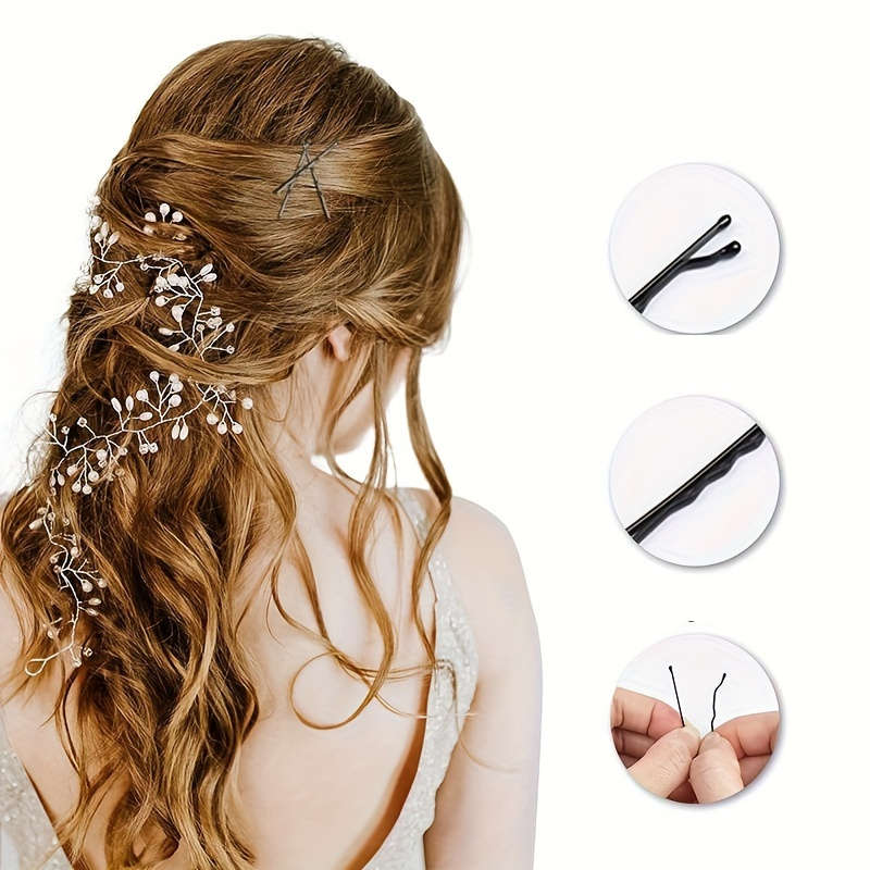 50pcs Classic Black Metal Hair Clips