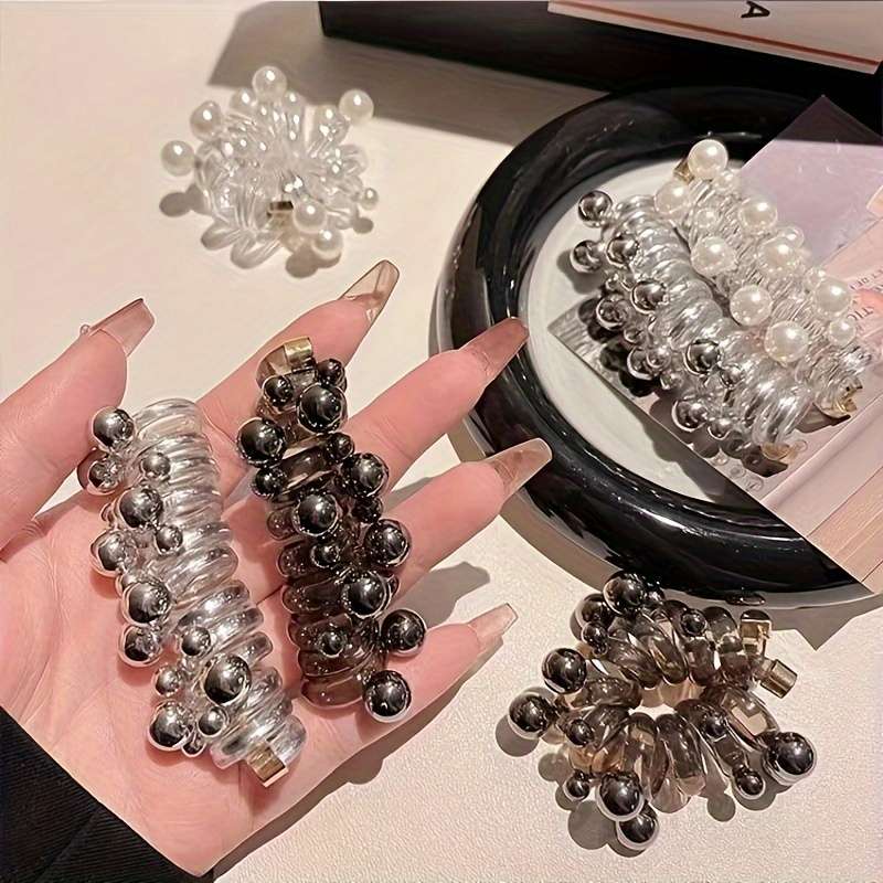 Chic Beaded Spiral Hair Tie