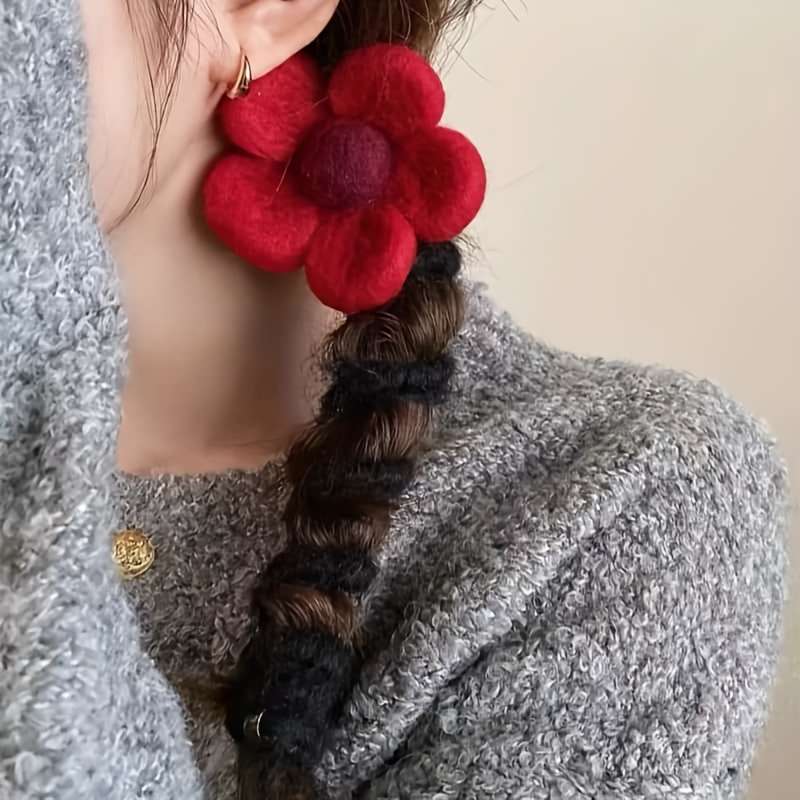Chic Floral Spiral Hair Tie - Soft Plush
