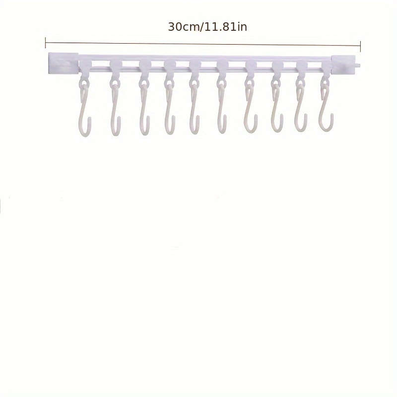 Adjustable Plastic Hanging Rack with Sliding Hooks