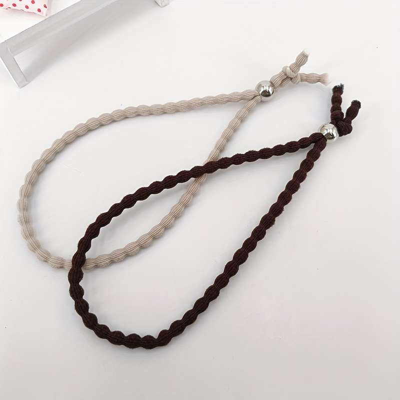 Adjustable Beaded Hair Ties Set