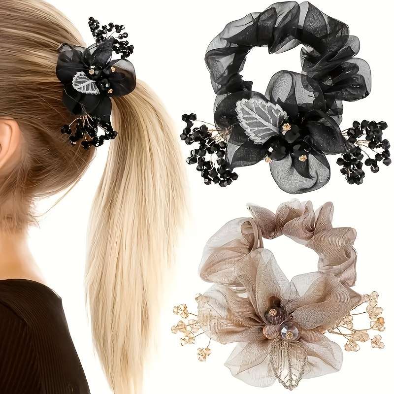Floral Organza Scrunchie