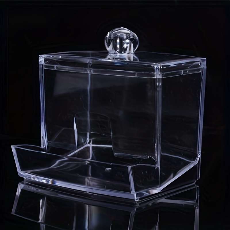 Chic Transparent Acrylic Organizer with Wooden Lid