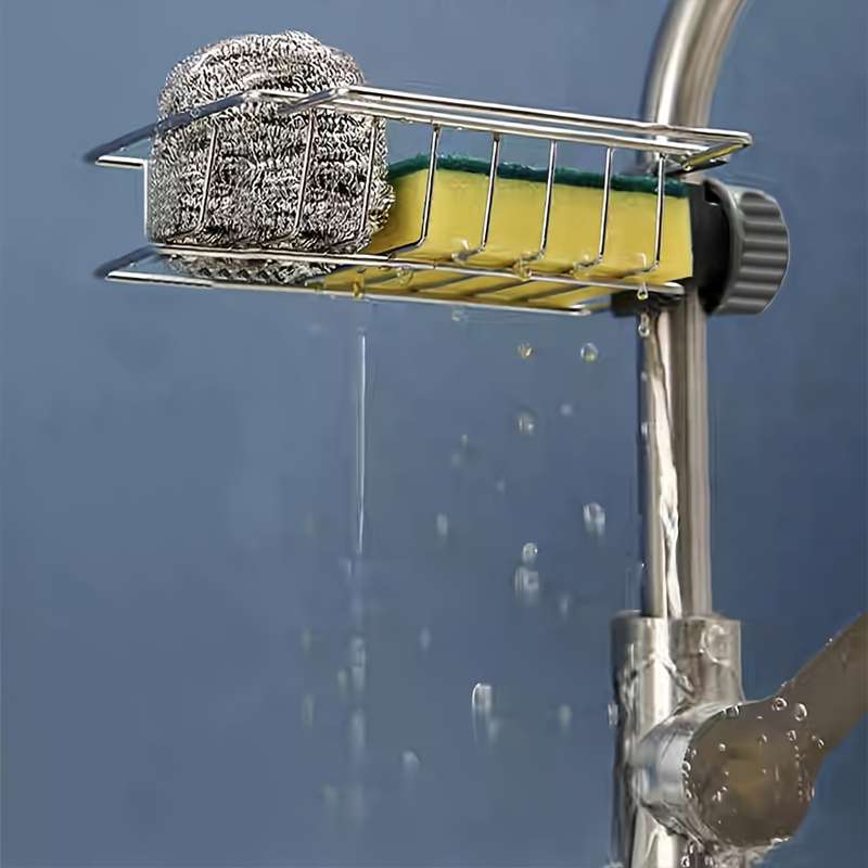 Kitchen Faucet Sponge Stainless Steel Holder