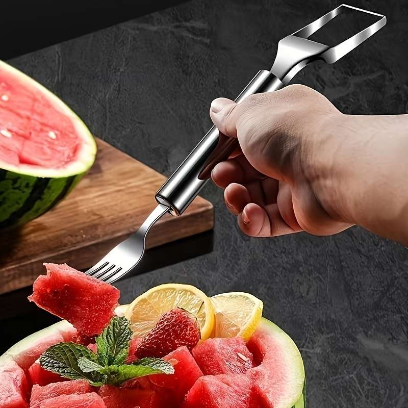 A Watermelon Cutting Tool With Double Stainless Steel Heads