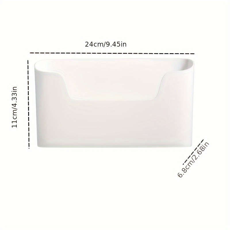 2pcs Punch-Free Wall-Mounted Plastic Storage Bins for Kitchen Bathroom