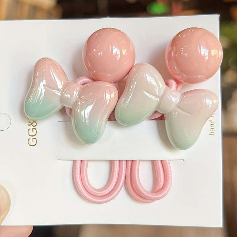Colorful Hair Ties with Magic Love Heart Beads