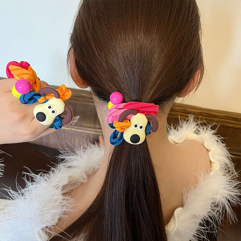 2pcs Cute Dog Animal Elastic Hair Ties