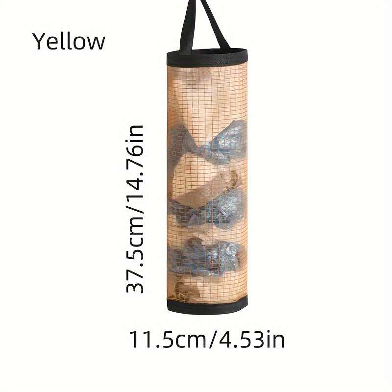 1pc Wall-Mounted Drawstring Plastic Bag Organizer