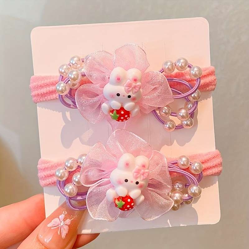 Cute Cartoon Flower Hair Ties for Girls