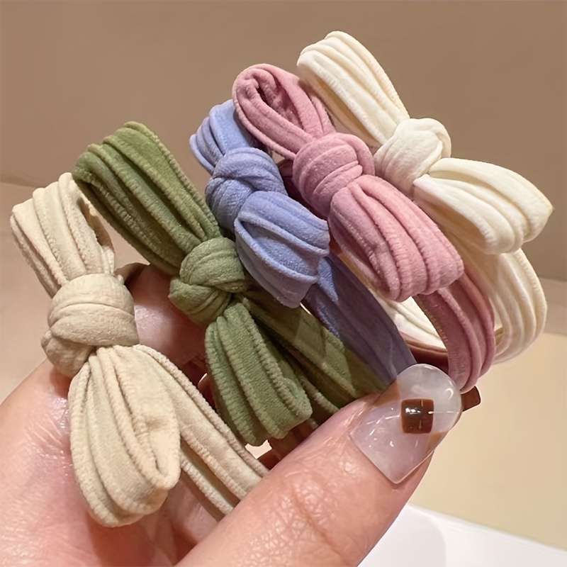 5pcs Pastel Bowknot Hair Ties