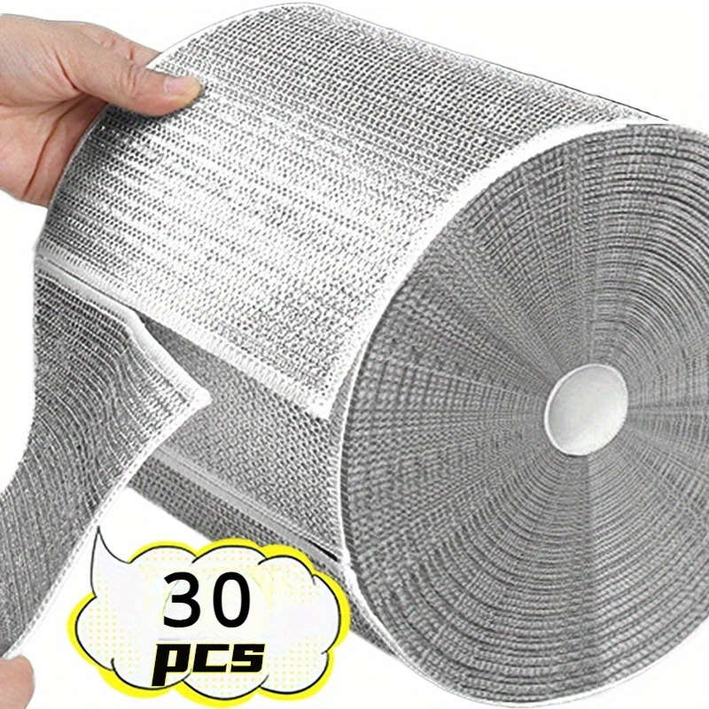 30-Pack Microfiber Steel Wire Scrubbing Pads