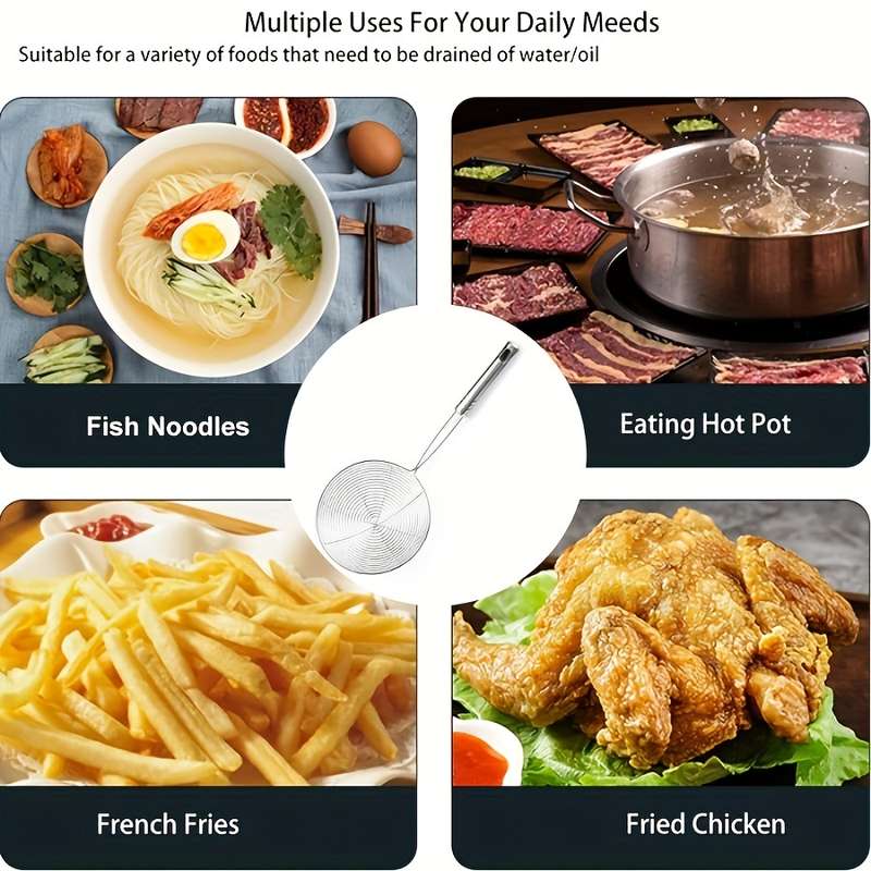 Stainless Steel Strainer Ladle with Handle - 1pc