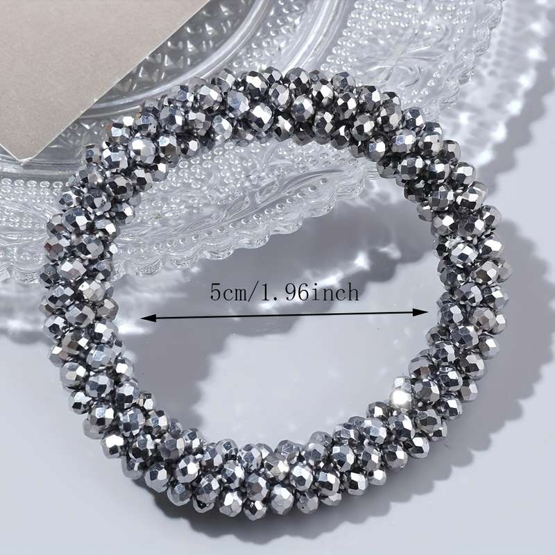 Crystal Handmade Beaded Hair Tie