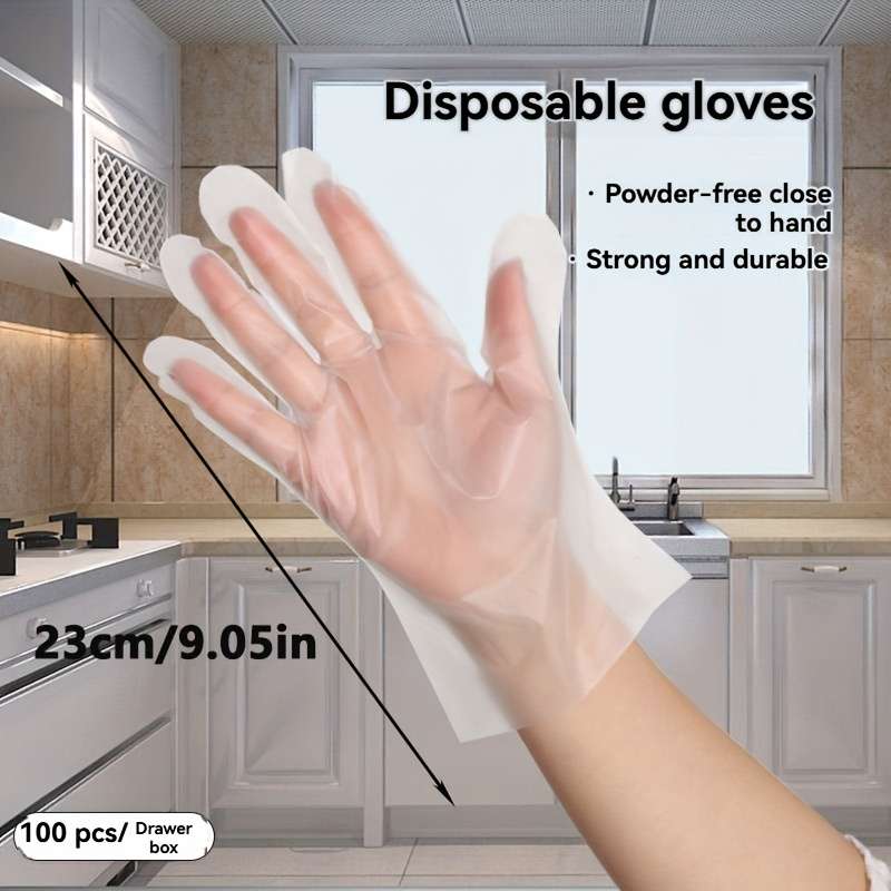 100pcs Catering Food Grade Disposable TPE Gloves