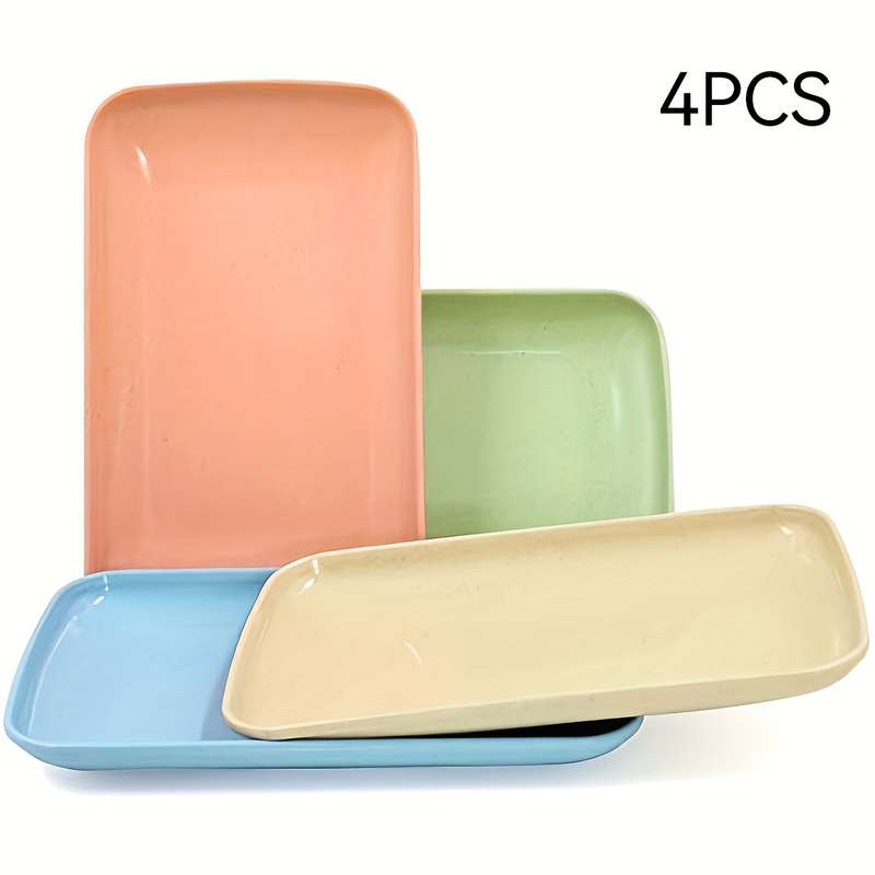 4pcs Rectangular Dinner Plates