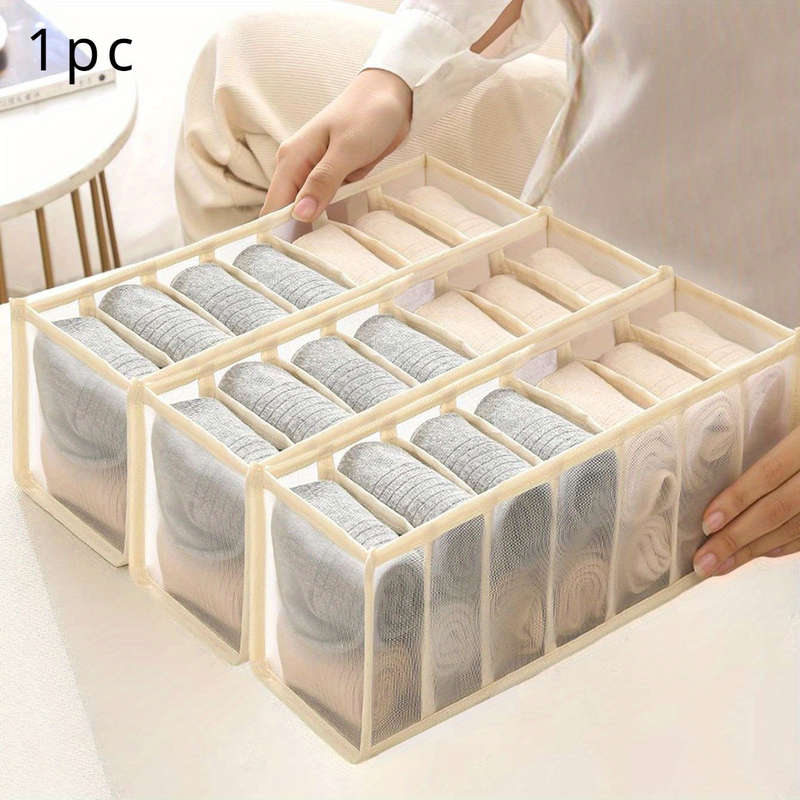 1pc 7-Grid Underwear Storage Box