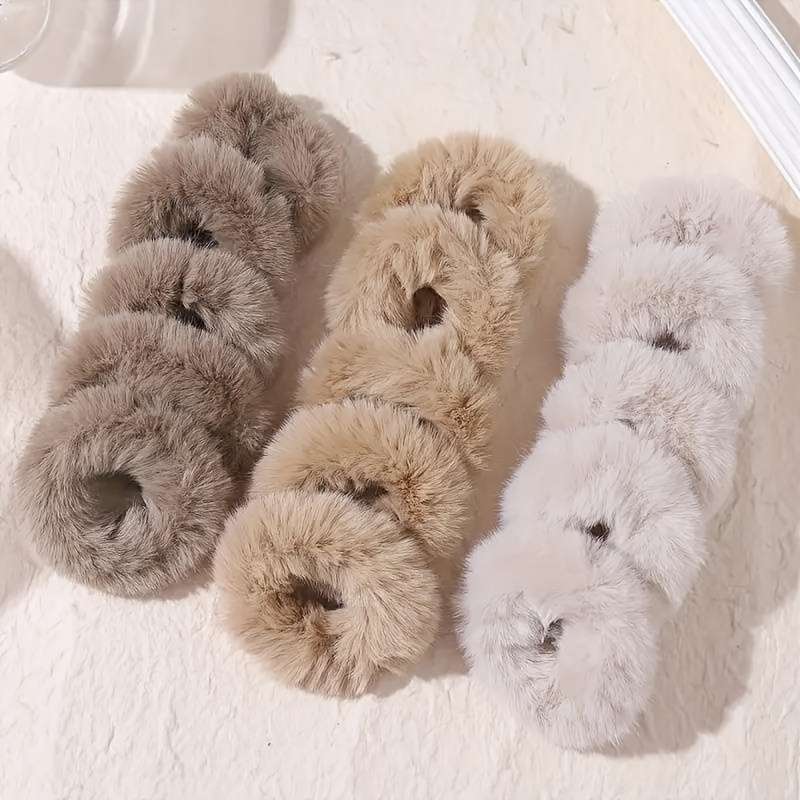 Multi-color plush hair bands