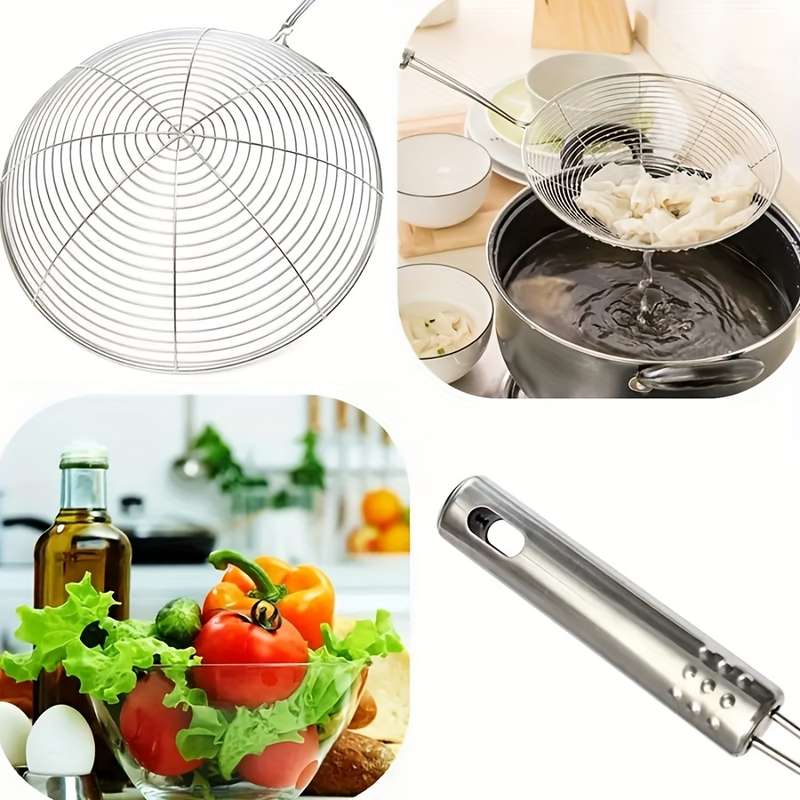 Stainless Steel Strainer Ladle with Handle - 1pc