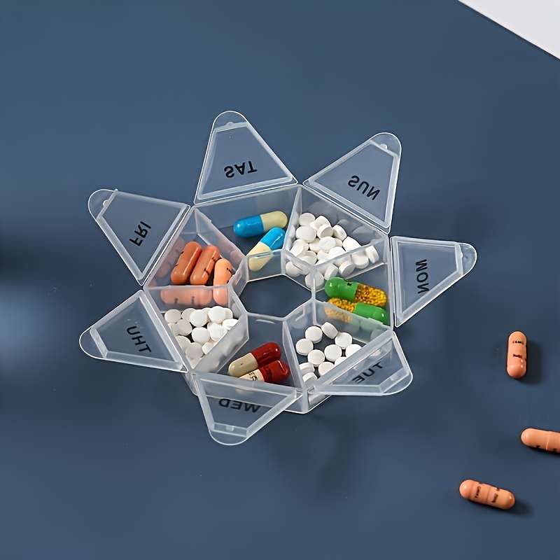 Mini 7-Corner Storage BoxSeven Grids Squares Pill Box