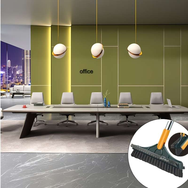 1pc Adjustable Long Handle Cleaning Brush with Angled Bristles