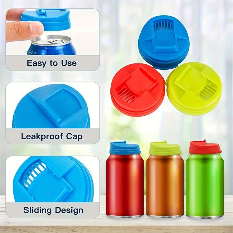 3pcs Colorful Reusable Soda Can Lids