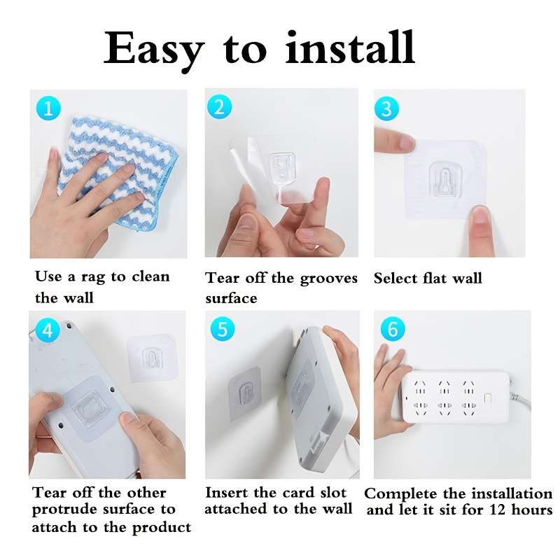 10 Pairs of Powerful Adhesive Hooks with No TraceUtility