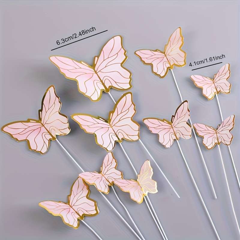 Set Of Cake Decoration Inserts With Exquisite Gold-Rimmed