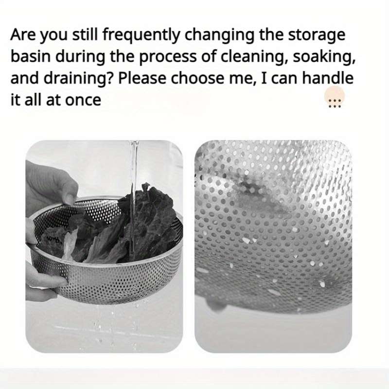 1pc Premium 304 Stainless Steel Colander