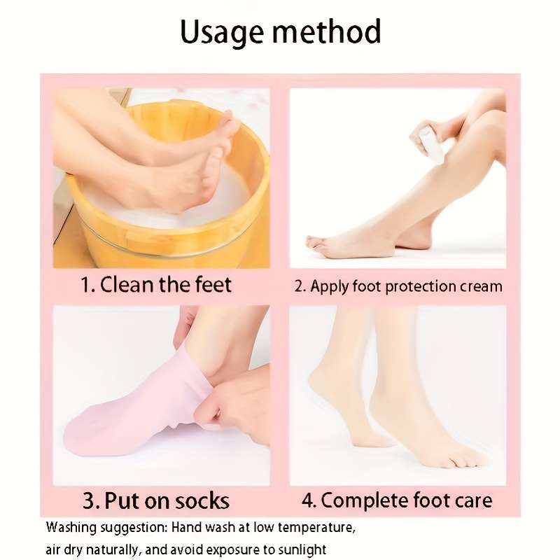 1 Pair Silicone Moisturizing Relief Socks