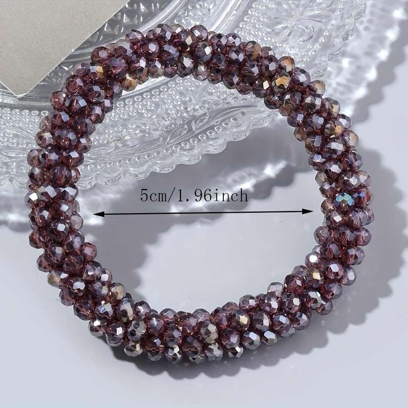Crystal Handmade Beaded Hair Tie